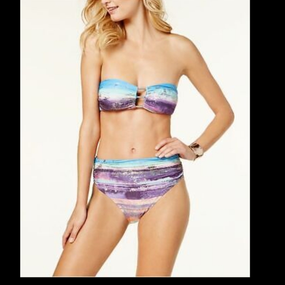 Carmen Marc Valvo Metallic 2 Piece Bikini Size Medium